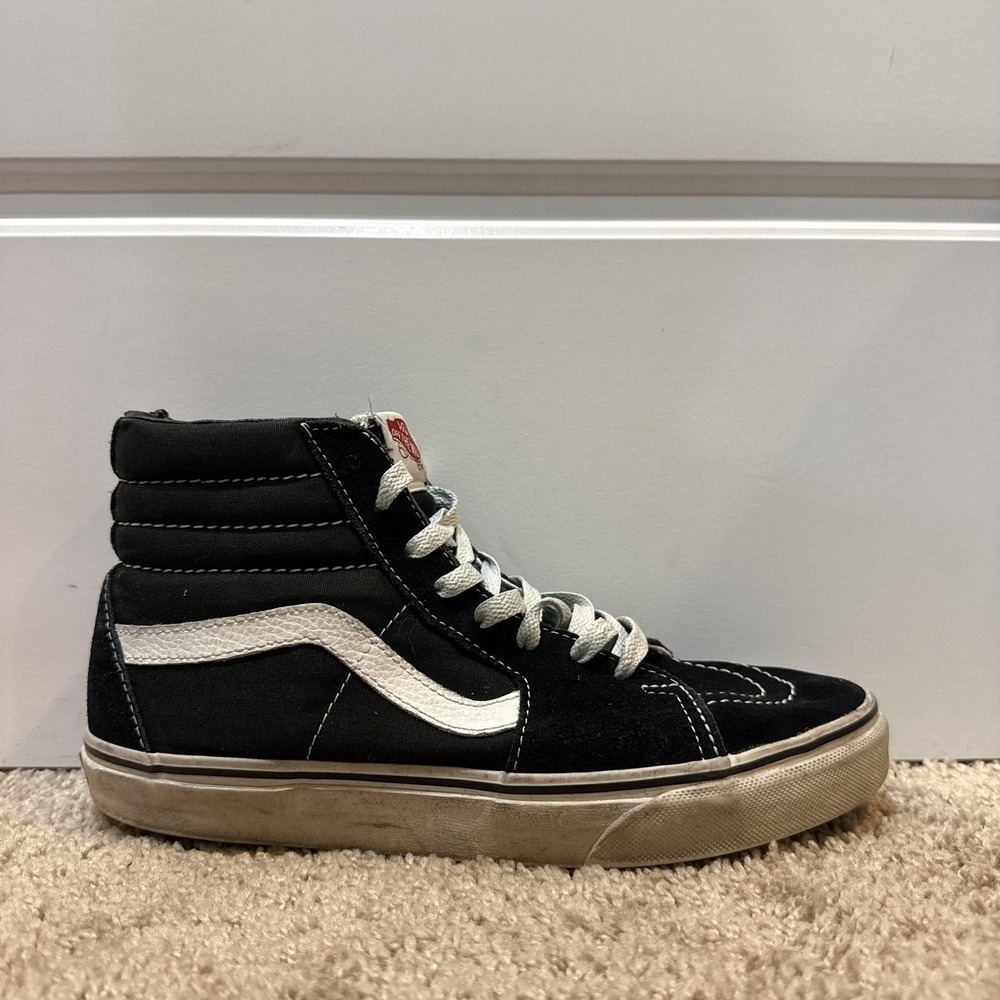 Vans Sk8-Hi Shoes Mens Size 7 Black High Top Skateboarding Sneakers Classic